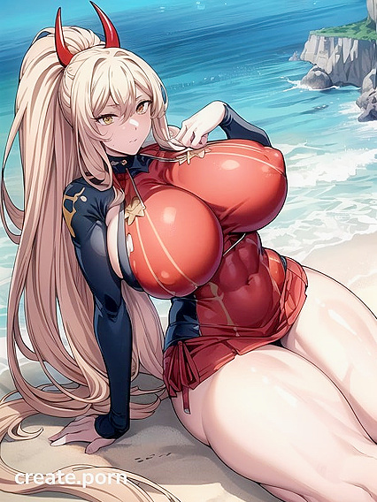 Power from Chainsaw Man Seduces in Busty Bikini for Steamy Hentai Picture