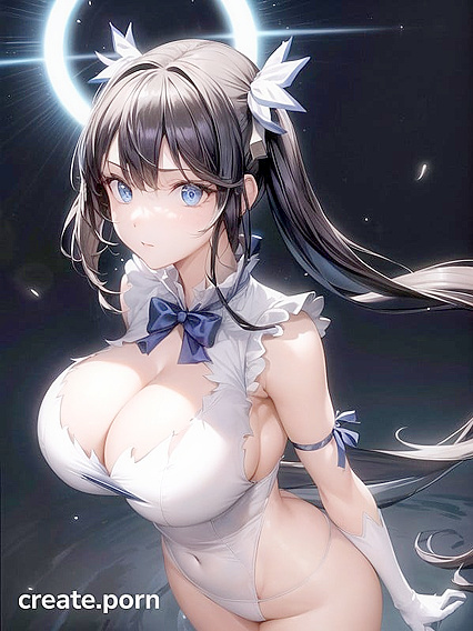 Hestia from DanMachi Glowing Amidst Dark Skies in Ultra-Detailed Hentai Ecstasy