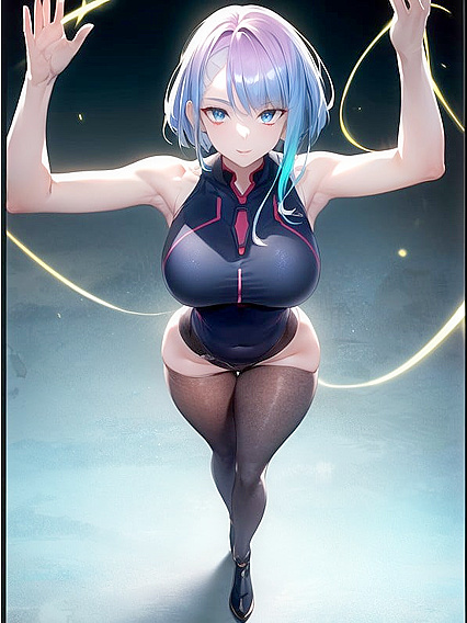 Lucy from Cyberpunk Gets Wild in Busty, Blue-Skinned Hentai Images