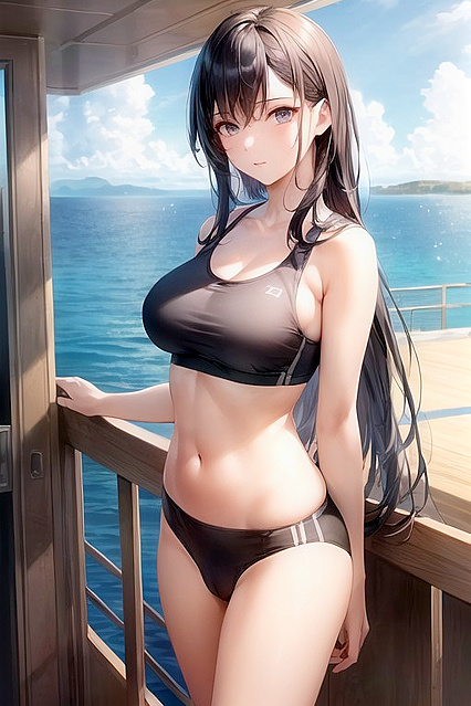 Long-Length Yacht Adventure with Sport Bra Hentai Picture