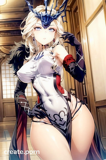 Skinny Girl 18+ with Massive Breasts in Seductive Hentai Picture