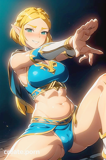 Blonde Zelda Enjoys Passionate Outdoor Adventures in Hentai Fantasy