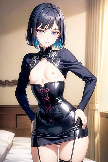 Skinny Gothic Babe Gets Horny in Wild Hentai Picture