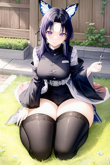 Ponytailed Babe Spreads Her Legs for Massive-Ass Hentai Picture