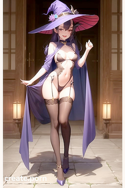 Cute Full-Body Witch in Seductive Hentai Picture