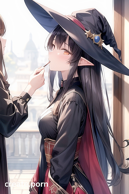 Girl 18+s Kiss Passionately Under Devilish Night Skies in Naughty Hentai Picture