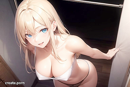 Scandinavian hentai goddess lifts her skirt and teases top-down delights
