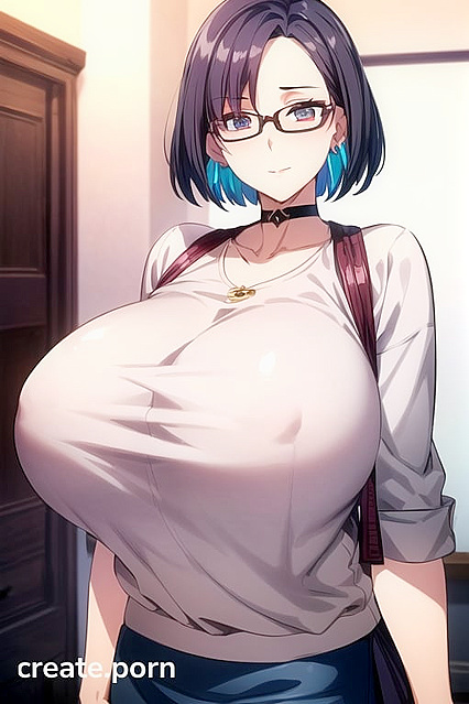 Mature Woman with Gigantic Breasts in Seductive Hentai Scenes