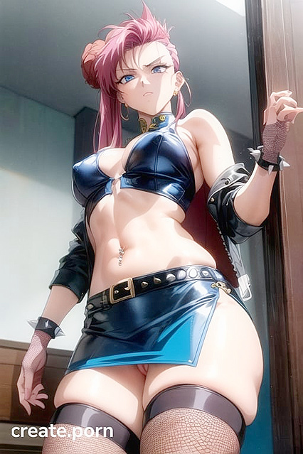 Topless Navel Pierced Babe Enjoying Intense Hentai Pleasure from Behind