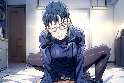 Maki Zenin from Jujutsu Kaisen Seduced by Thick Lines in Hot Hentai Action