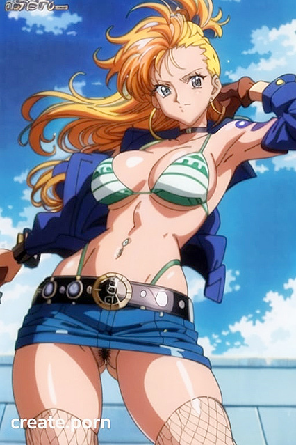 Leather Jacketed Babe with Eyebrow Piercing Teases in Busty Hentai Action