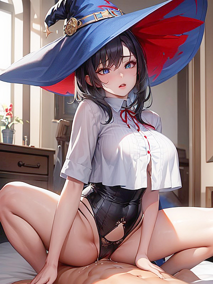 Blue-Eyed Pale Beauty with Busty Ass in Seductive Hentai Action