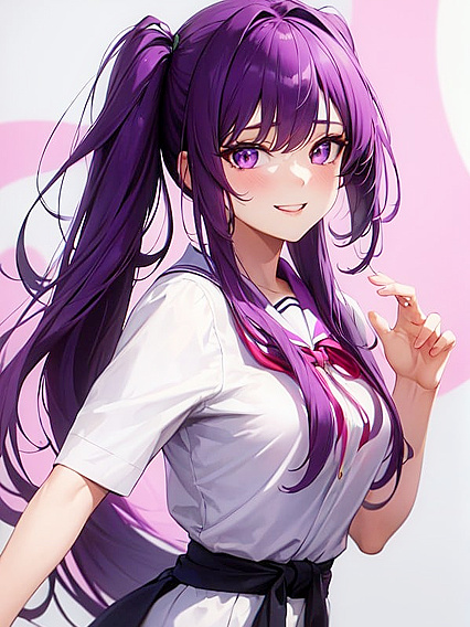 Happy Hentai Fun with Purple Backgrounds, Love Hearts, and Rainbows
