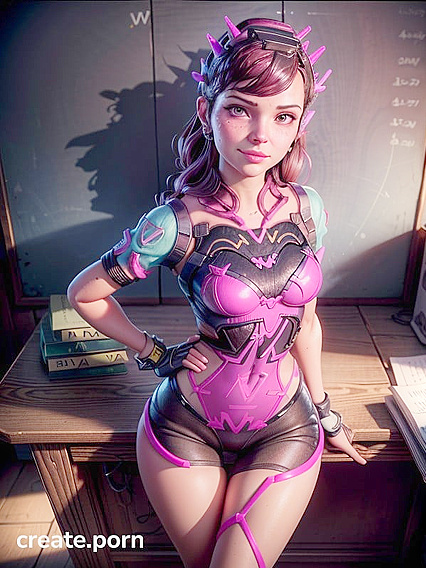 DVA Shows Off Her Large Breasts in Hands-On-Hips Hentai Action