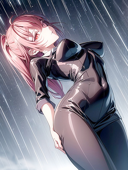 Glowing-Eyed Beauty with Dark Brown Skin Shines in Close-Up Hentai Action