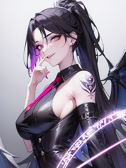 Elegant Earrings Accentuate Her Seductive Smile in This hentai Masterpiece
