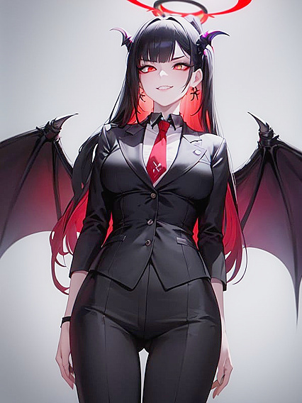 Vibrant-Colored hentai featuring a seductive grin and choker tease