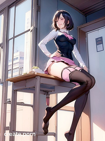 Noon Classroom Fantasy with Thigh-High Socks and Seductive Pleasure