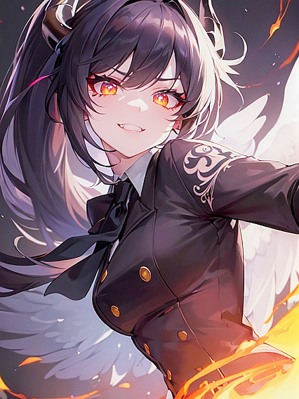 Glowing-Eyed Beauty in Tuxedo and Bangs Takes hentai Pleasure to New Heights