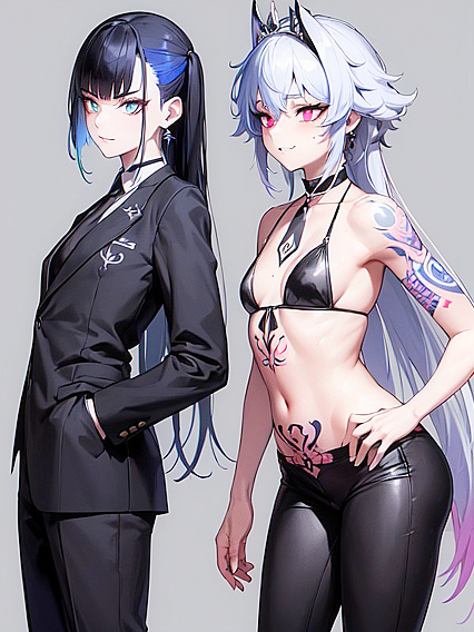Thick Eyelashes and Elegant Diadem in Black-Tie Hentai Seduction