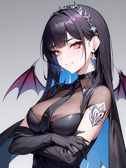 Frowning Browed Beauty with Black Hair and Thick Lashes in Seductive Hentai Scenes