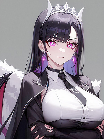 Choker and Glove Play with a Seductive Smile in Hentai AI Image