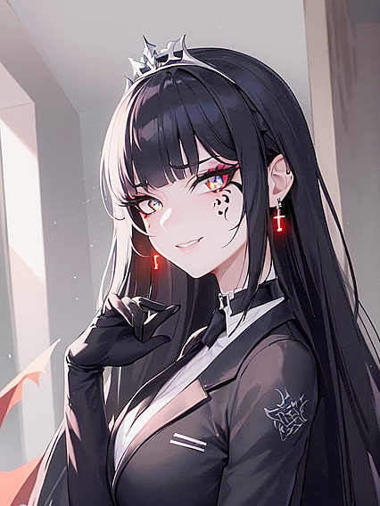 Goth Babe Shows Her Fangs and Puts On Gloves for Seductive Hentai Action