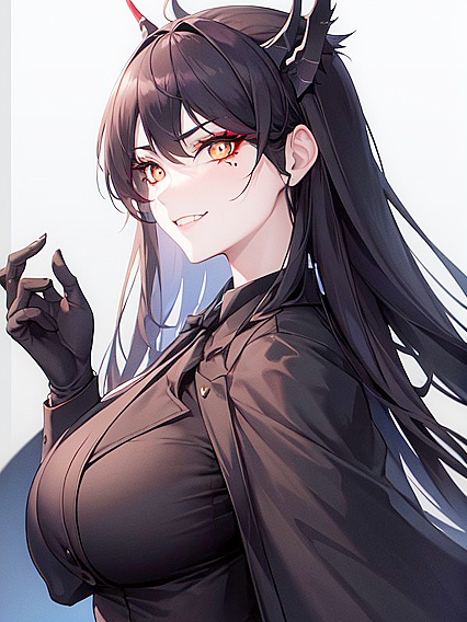 Vibrant Orange Eyes and Wide Grins in Colorful Hentai Action