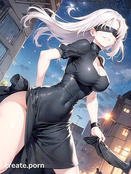 Blue-Eyed Beauty Shows Off Her Natural Breasts in Busty Hentai Scene