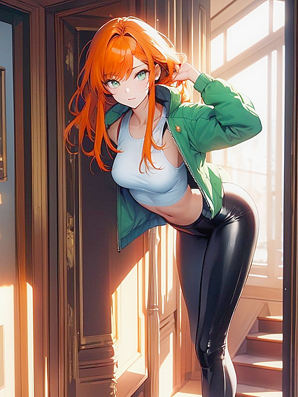Ginger Beauty Shows Off Her Long Legs and Perfect Fit in Seductive Hentai Scenes