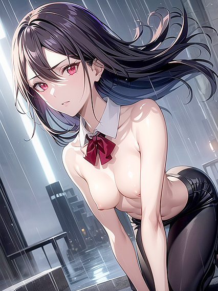 Glowing Eyes and Multiple Asses in Rainy hentai AI Action