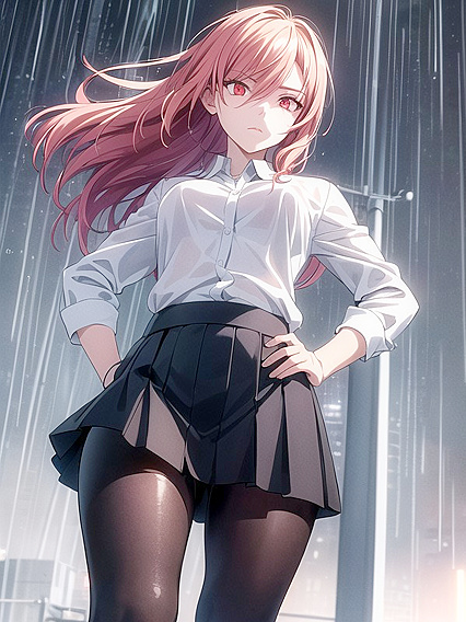 Red-Eyed Beauty Braids Her Way Through Cyberpunk City's Steamy Hentai Adventures
