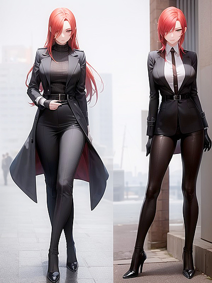 Urban Edge: Sharp Styled Standing Pose Hentai Action