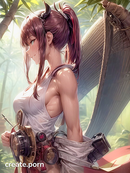 Demoness Shows Off Her Cleavage in Steamy Standing Hentai Scenes