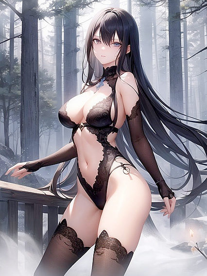 Dreamy Surreal Landscape Features Her Artistic Long Form in Tasteful Hentai Scenes