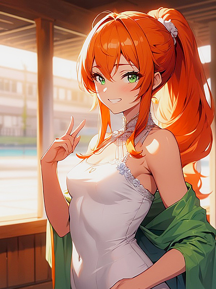 GREEN EYES AND LIGHT BROWN SKIN WITH SMALL BREASTS IN STEAMY HENTAI ACTION