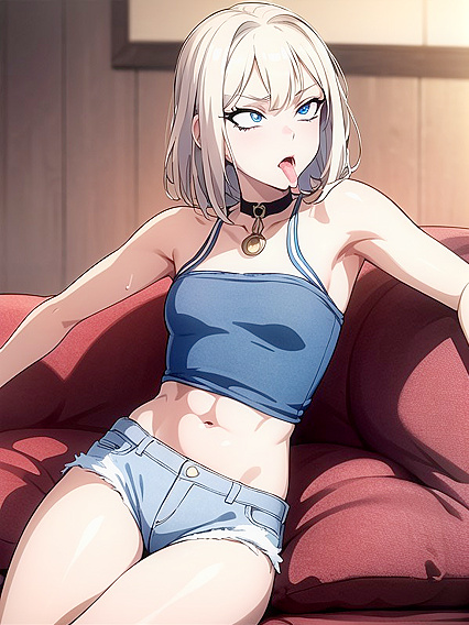 Natural Breasts Bounce Wildly as She Dances Seductively in Chokers