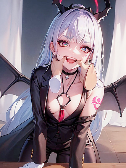 ThickEyelashed Beauty Climbs the Table with a Seductive Grin for Hot Hentai Action