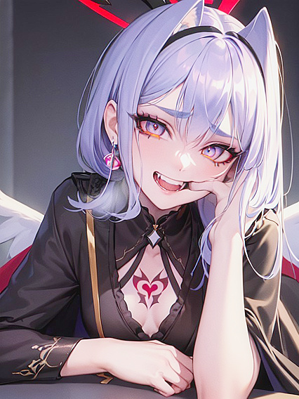 Glowing-Eyed Beauty in Nylon Gloves Stares Intensely at You in Hentai Bliss