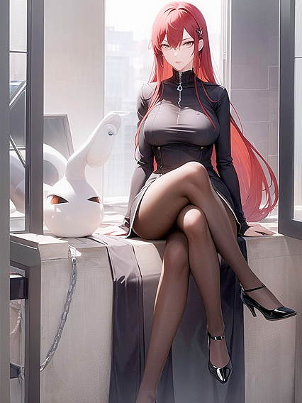Female Seductively Sitting Down in hentai AI Porn