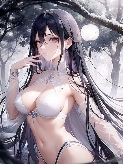 Makimi-Inspired Anime Goddess with Mystical Eyes and Silky Black Hair in Seductive Hentai Scenes