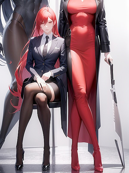 Elegant Woman with Narrow Eyes Strikes a Sexy Standing Pose in Hentai AI