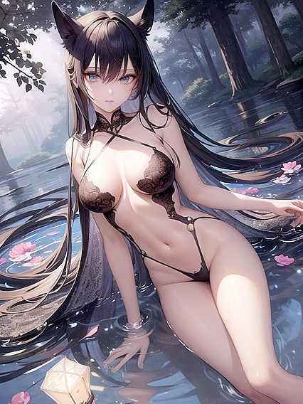 Mystical Warrior Floats Through Enchanted Forest, Exuding Power and Tranquility