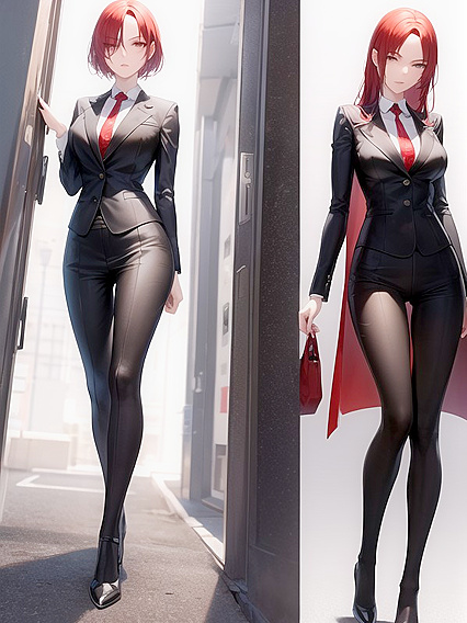 Makima from Chain Saw Man Wears Trench Coat for Seductive Narrow-Eyed Hentai Scenes
