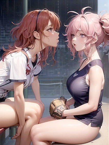 Legs Crossed and Wind in Her Hair at the Baseball Stadium Hentai Fantasy