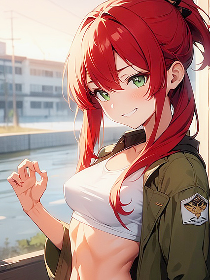 Long-Length Action with Light Brown Beauty in Military Hentai Scenes