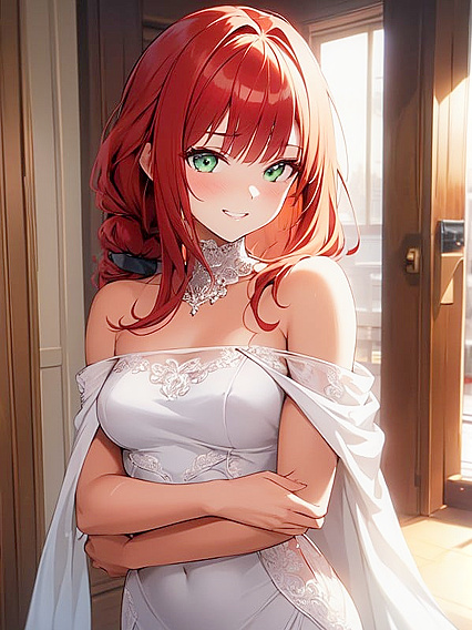 Red-Haired Beauty with Light Brown Skin in Intense Anime Hentai Scenes