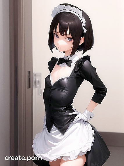 Tsundere Maid with Tiny 18+ Ass Teases in Headdress for Steamy Hentai Fun