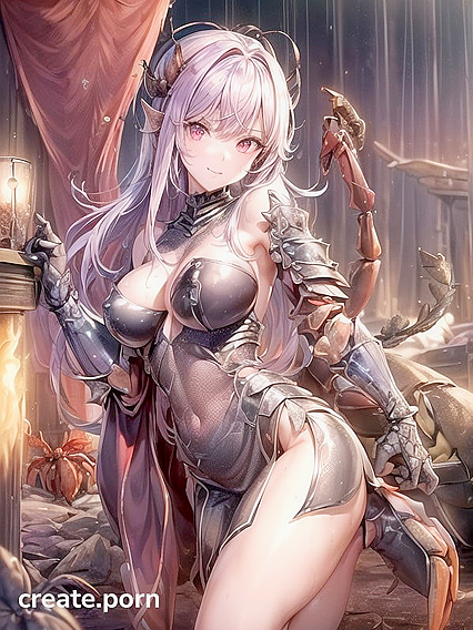 Girl 18+ and Creature Seduce Each Other in Form-Fitting Outfits for Sultry Hentai Fun