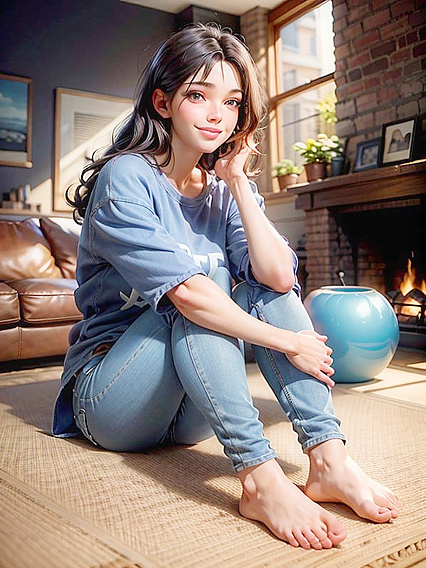 Side View Bliss: Happy Moments in the Living Room Hentai Delight